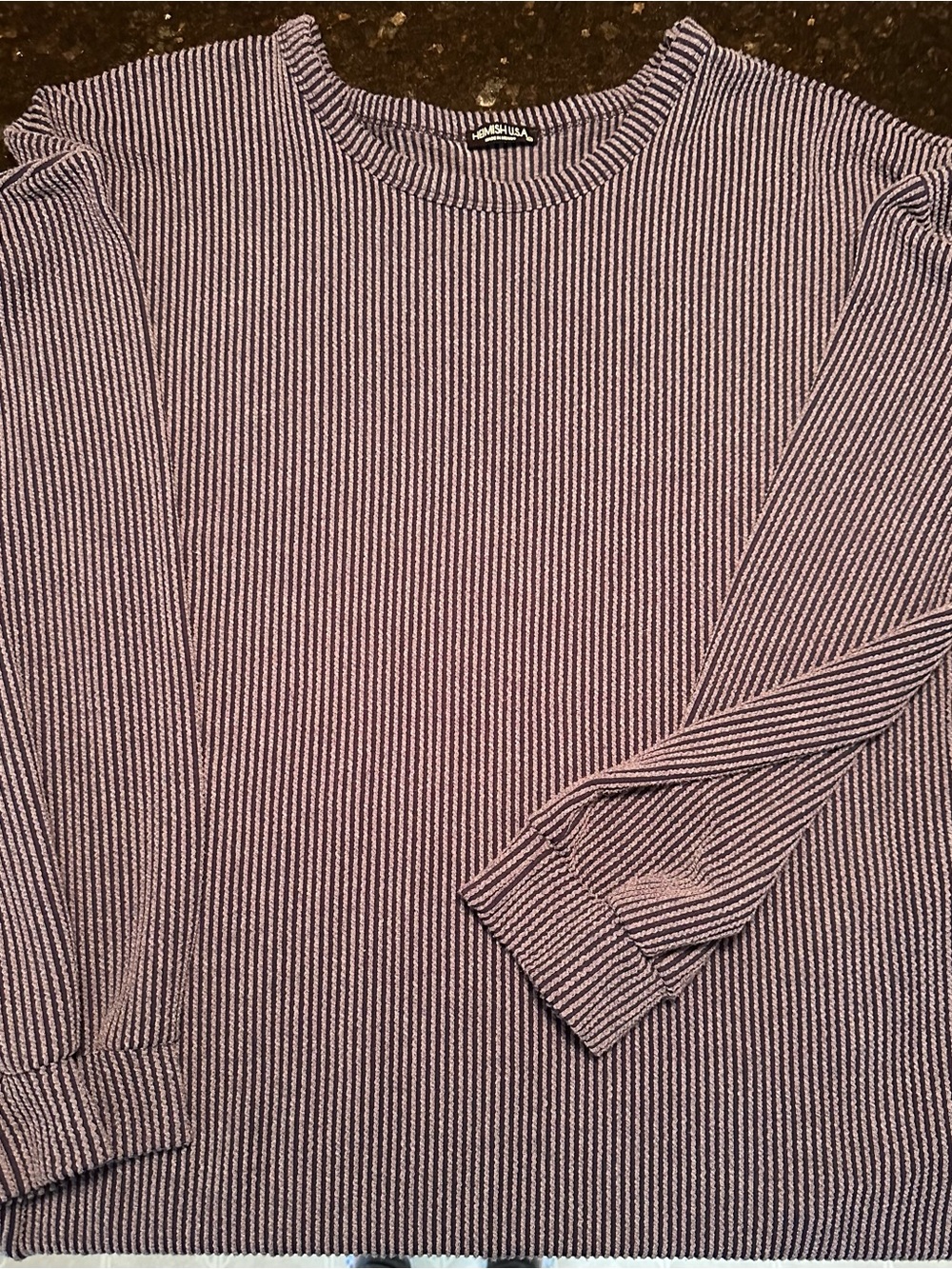 HEIMISH USA Navy and Light Blue Striped Top